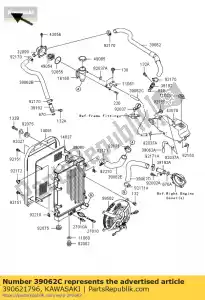 kawasaki 390621796 hose-cooling,thermo-r vn1500-j - Bottom side