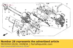 moer, flenskap, 5mm van Honda, met onderdeel nummer 90303GC2630, bestel je hier online: