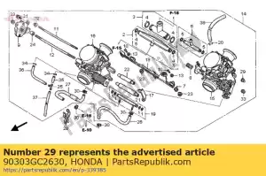 Honda 90303GC2630 moer, flenskap, 5mm - Onderkant