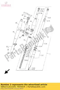 yamaha 5BN231261000 tube, outer (left) - Bottom side