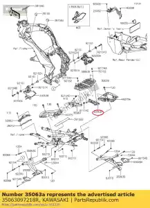 Kawasaki 35063097218R permanecer, transportadora, rh, f.s.black - Lado inferior