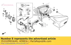 Ici, vous pouvez commander le base, interrupteur combiné auprès de Honda , avec le numéro de pièce 35102MEG640: