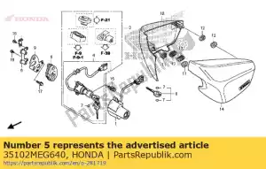 honda 35102MEG640 base, interrupteur combiné - La partie au fond