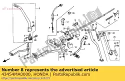 Aquí puede pedir placa, cable de freno de Honda , con el número de pieza 43454MA0000: