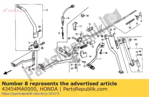 Honda 43454MA0000 placa, cable de freno - Lado inferior