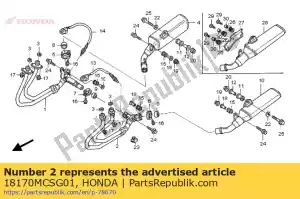 honda 18170MCSG01 komp. rur., l. dawny. - Dół