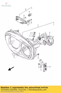 Suzuki 3510041C00999 conjunto de faros - Lado inferior