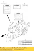 6831933E21, Suzuki, label, algemeen w suzuki vs intruder glp gz marauder  ls savage p gsf bandit s u sv sa gl gsx hayabusa r tu xtu vz xf freewind su ru1 dr seu xt ru2 gs eu tr street magic vl lc se gsxr f fu e inazuma tl gn gsf600n gsf600s r750 ls650 vs1400 vz800 xf650 gsf600ns gsx750 gsx750, Nieuw