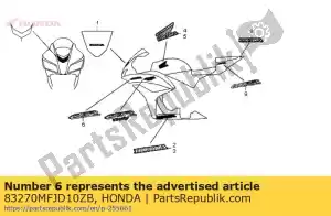 honda 83270MFJD10ZB mark (cbr) * type1*(type1 ) - Bottom side