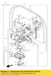 Aqui você pode pedir o carburador assy em Suzuki , com o número da peça 1320037F31: