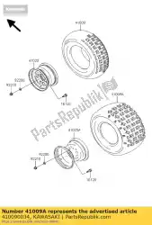 Ici, vous pouvez commander le pneu, rr, at22x11-10 ksv700-a1 auprès de Kawasaki , avec le numéro de pièce 410090034: