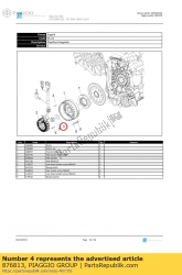 Aprilia 876813, Platte ring, OEM: Aprilia 876813