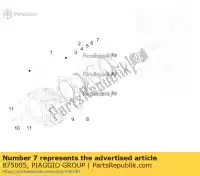 875005, Piaggio Group, pasador del pistón     , Nuevo