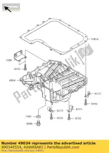 Kawasaki 490340554 aceite de sartén - Lado inferior