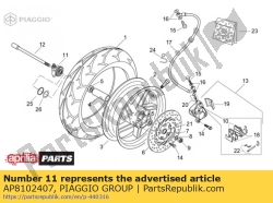 Aprilia AP8102407, Engranaje del odómetro, OEM: Aprilia AP8102407