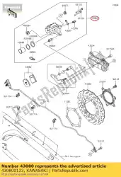 Ici, vous pouvez commander le étrier-sous-ensemble, rr klx150cdf auprès de Kawasaki , avec le numéro de pièce 430800123: