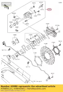 kawasaki 430800123 étrier-sous-ensemble, rr klx150cdf - La partie au fond