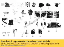 Aqui você pode pedir o cobrir em Piaggio Group , com o número da peça 2B002017000XD8: