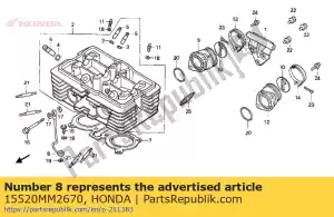 Honda 15520MM2670 tuyau b, huile - La partie au fond