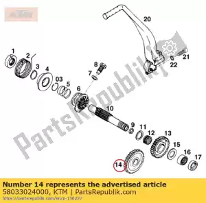 ktm 58033024000 intermediate gear 37-t - Bottom side