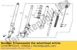 Ici, vous pouvez commander le ressort, fourche fr. Auprès de Honda , avec le numéro de pièce 51401MFGG41: