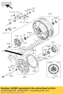 kawasaki 41090528418F wheel-assy, ??rr, g.black vn900caf - Il fondo