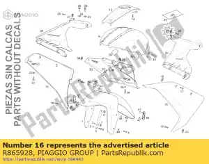 Piaggio Group R865928 lh lower fairing, white - Bottom side