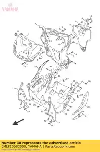 yamaha 5MLF15682000 etiqueta, advertencia - Lado inferior