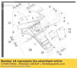 Here you can order the splash guard from Piaggio Group, with part number 574047000C: