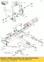 420361204, Kawasaki, manche, 15x20x47,5 kawasaki klr  c a kl650 klr500 klr650 tengai klr650c 650 500 , Nouveau