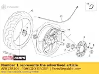 AP8128106, Piaggio Group, voorwiel zilver aprilia  atlantic 125 200 250 300 2003 2004 2005 2006 2010 2011, Nieuw