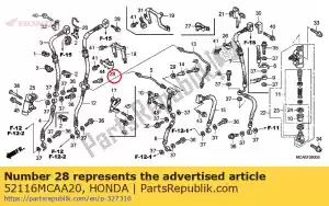 honda 52116MCAA20 grampo b, mangueira de freio - Lado inferior