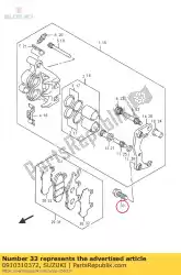 Ici, vous pouvez commander le boulon, cali avant auprès de Suzuki , avec le numéro de pièce 0910310372: