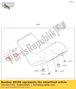 kawasaki 391561934 pad, 20x100x2 en650aff - Onderkant