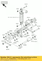 391111177, Kawasaki, tirant, suspension zx900-f1h kawasaki zx 900 1200 2002 2003 2004 2005 2006, Nouveau