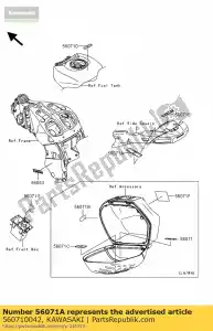 kawasaki 560710042 avertissement d'étiquette, sacoche de selle zg140 - La partie au fond