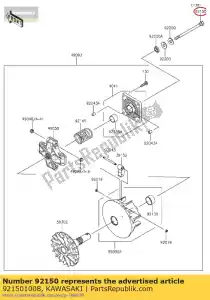 kawasaki 921501008 01 tornillo, 12x163,5 - Lado inferior