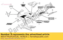 Here you can order the mark (fireblade) *type2 * (type2 ) from Honda, with part number 86647MGPD00ZB: