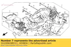 Here you can order the no description available at the moment from Honda, with part number 16100KGBD11: