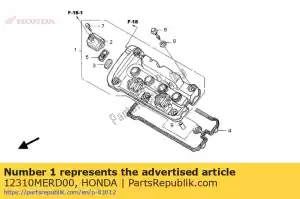 Honda 12310MERD00 conjunto de tapa, cilindro - Lado inferior