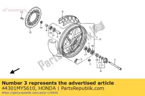 honda 44301MY5610 axle, fr. wheel - Bottom side