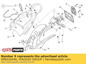 aprilia AP8226446 achter spatbord. zwart - Onderkant