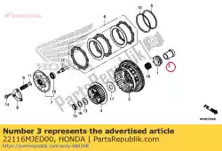 Aquí puede pedir guia, embrague exterior de Honda , con el número de pieza 22116MJED00: