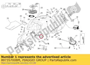 Piaggio Group 89735700BM tanque branco glam c / d - Lado inferior