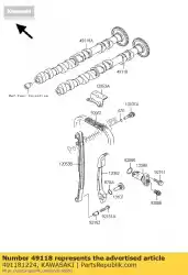 Here you can order the camshaft-comp,intake from Kawasaki, with part number 491181224: