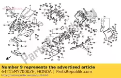 Here you can order the cover, r. Under *nh295m * from Honda, with part number 64215MY7000ZE: