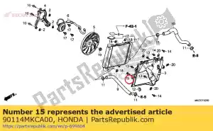 honda 90114MKCA00 schroef, speciaal, 5x15 - Onderkant