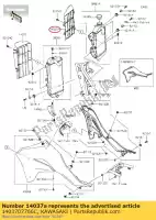 1403707766C, Kawasaki, 01 schermo, destro, ebano kawasaki  250 300 2017 2018 2019 2020 2021, Nuovo