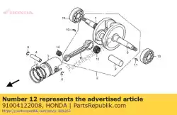 Here you can order the bearing, connecting rod big end (ntn)(green) from Honda, with part number 91004122008: