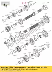 Ici, vous pouvez commander le 01 vitesse, entrée 6ème, 30 t auprès de Kawasaki , avec le numéro de pièce 132621285: